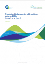 The relationship between the adult social care sector and ICSs: Time for action?
